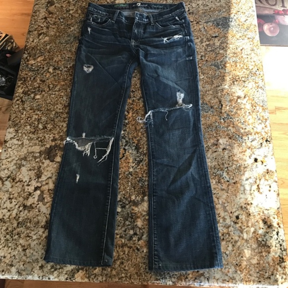 7 mankind destroyed organic cotton jean size 28 - Picture 2 of 4